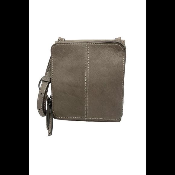 American Leather Co. Kansas Leather Crossbody Gray - Picture 2 of 3